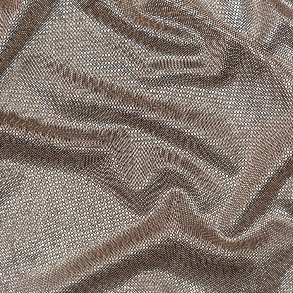 Italian Metallic Silver and Black Knit Pique