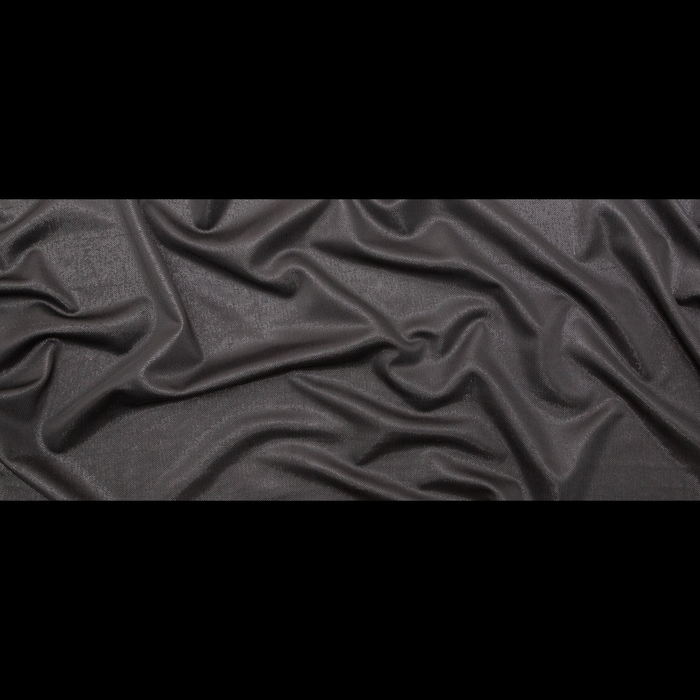 Italian Metallic Black Knit Pique Folded