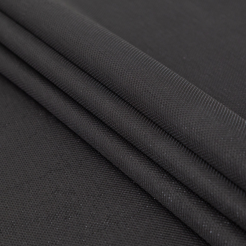 Italian Metallic Black Knit Pique Detail