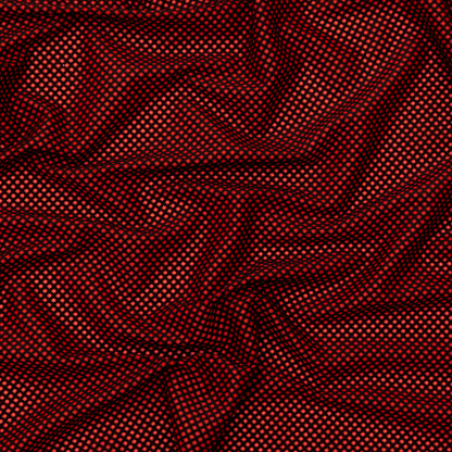 Grenadine and Black Diamond Flocked Crepe