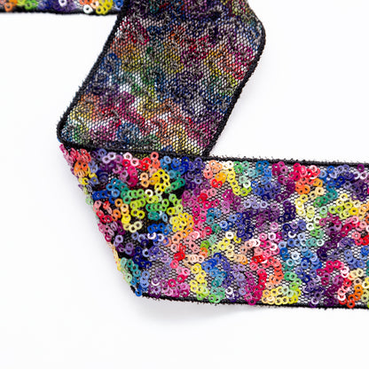 Italian Multicolor Sequin Trim - 1.375" Detail