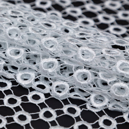 Guipure Lace - White Geometric Circles Folded