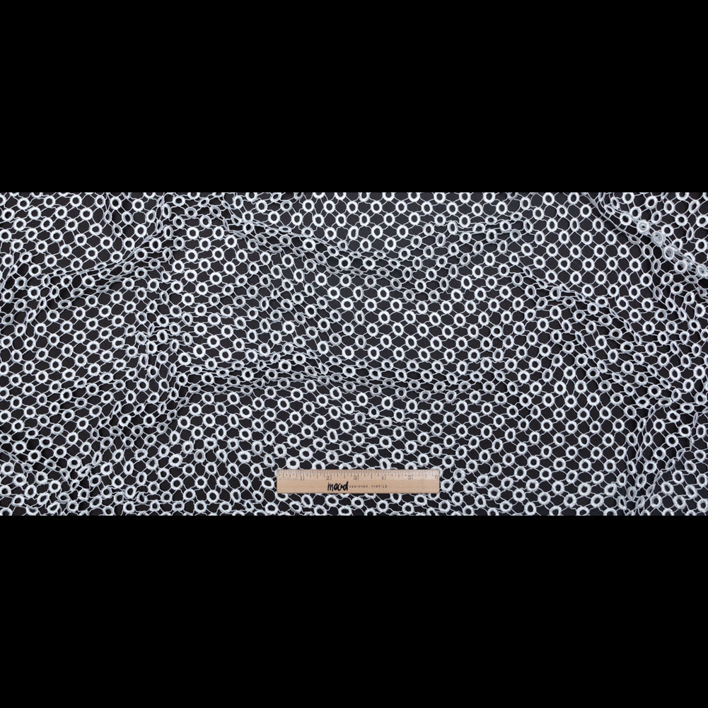 Guipure Lace - White Geometric Circles Full