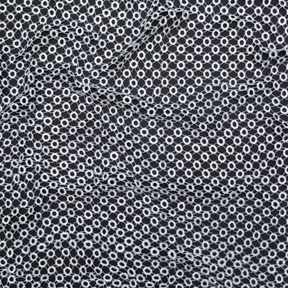 Guipure Lace - White Geometric Circles