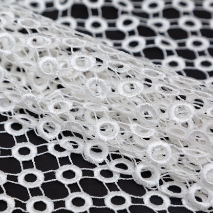Guipure Lace - Off-White Geometric Circles Folded