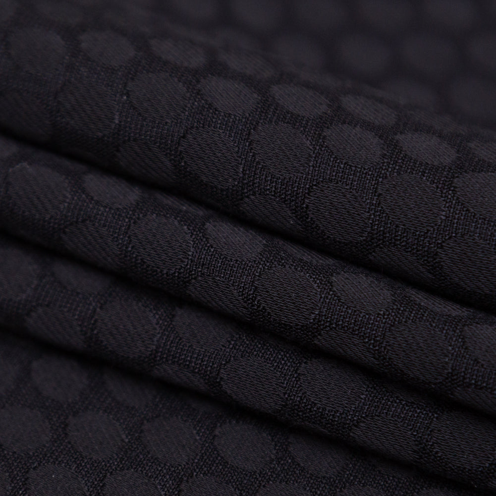 Black Circles Rayon Jacquard Folded