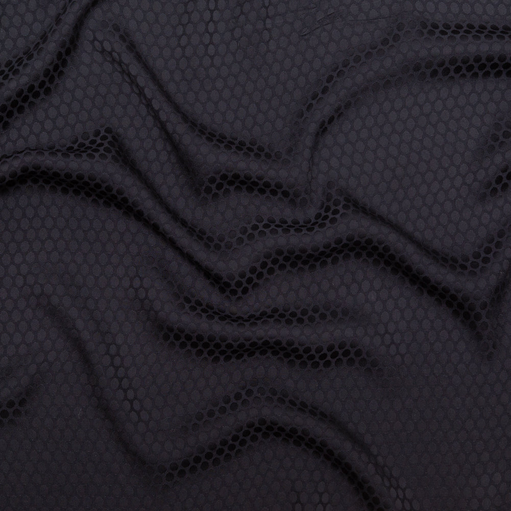 Black Circles Rayon Jacquard