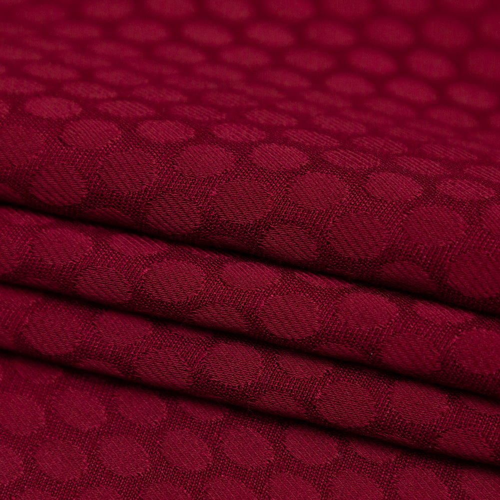 Wine Circles Rayon Jacquard Folded