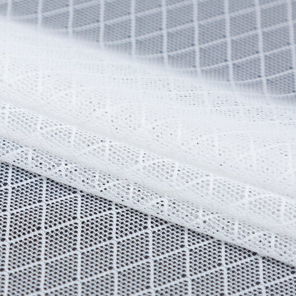 White Stretch Diamond Mesh Folded