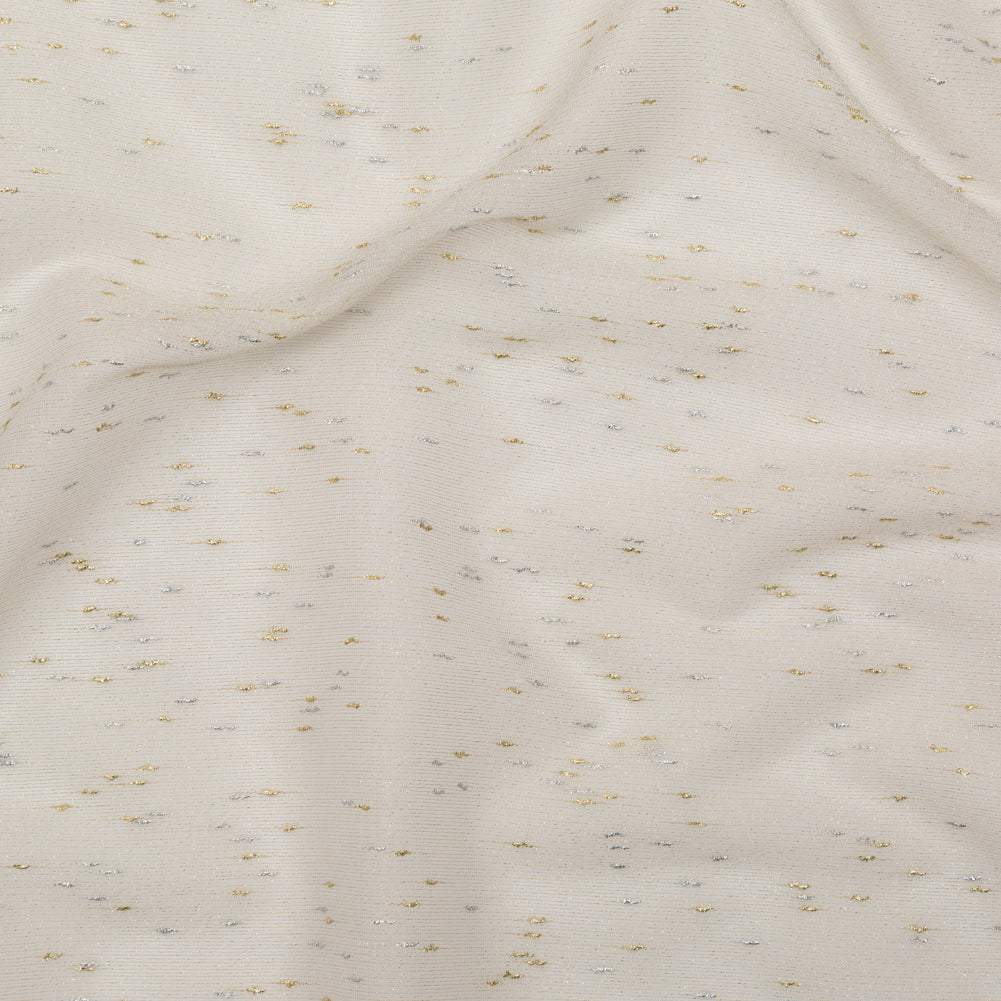 Metallic Gold and Silver Slubbed Scrim