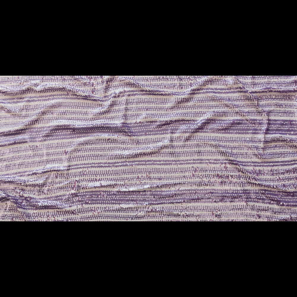 Mesh with Shell Sequins - Fuchsia Pink and White Stripes on Iris Orchid Full