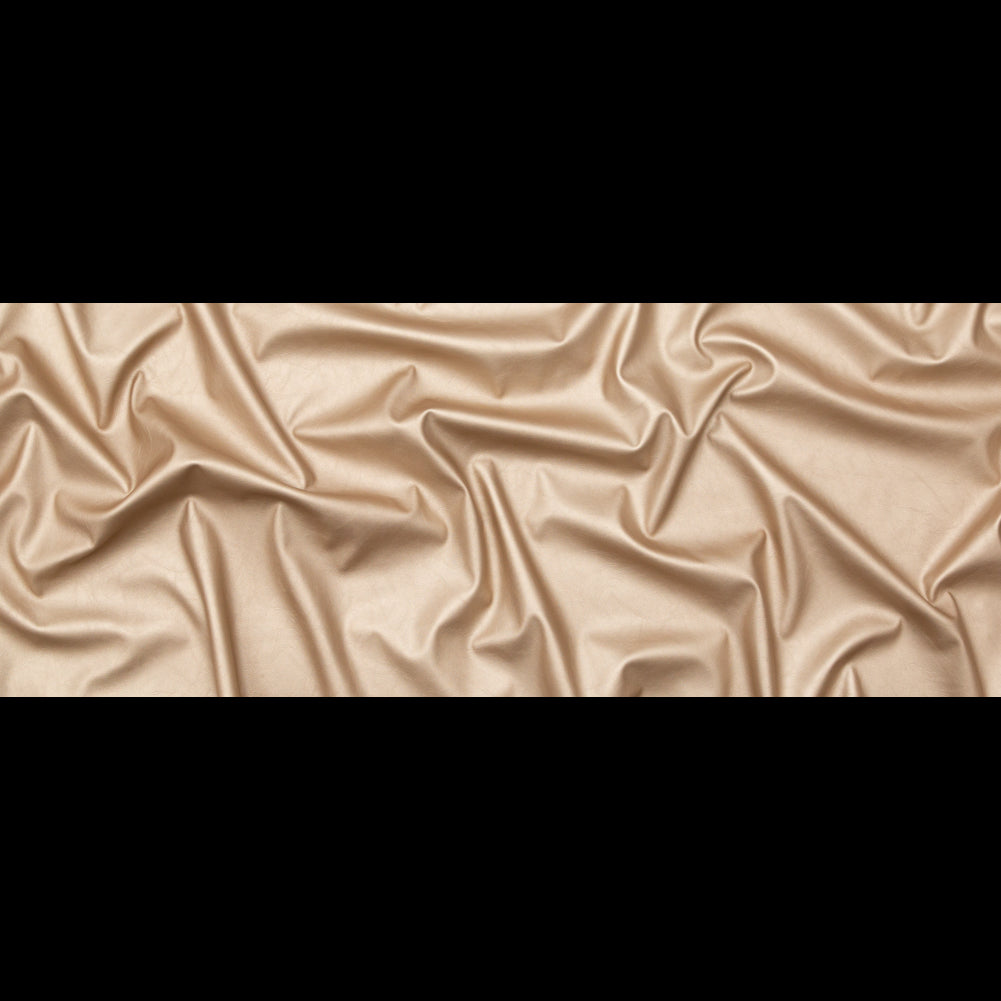 Italian Metallic Champagne Faux Leather Laminate over a Latte Stretch Faux Suede Full