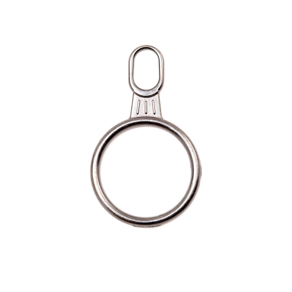 Mood Exclusive Italian Large Gunmetal Round Metal Zipper Pull