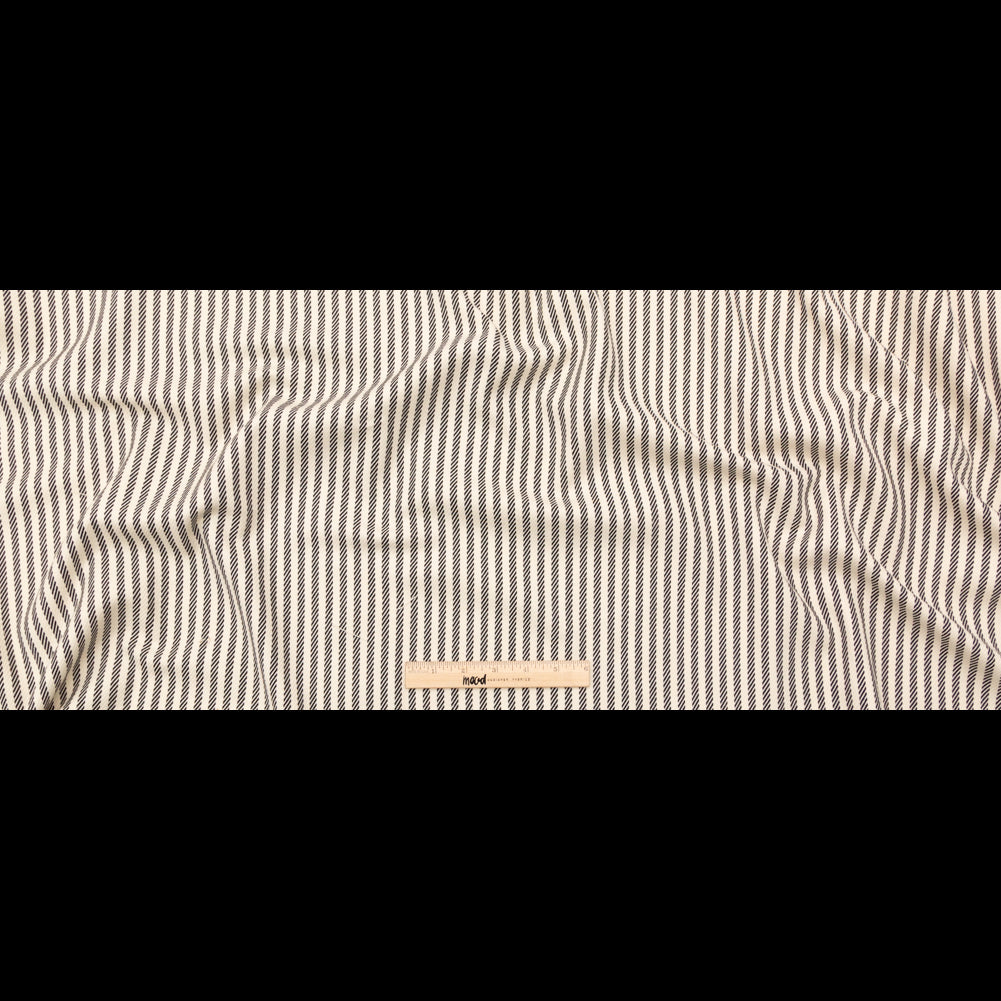 Ivory and Black Stretch Heavy Cotton Twill Full