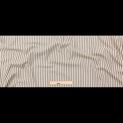 Ivory and Black Stretch Heavy Cotton Twill Full