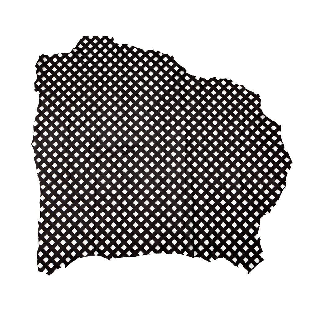 Small Brown Square Perforated Lamb Leather