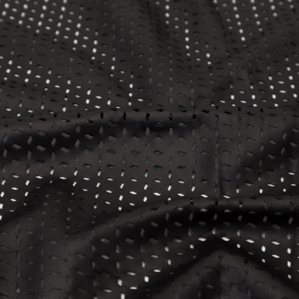 Medium Black Perforated Lamb Leather Detail