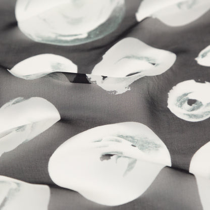 Black and White Rosy Silk Chiffon Detail