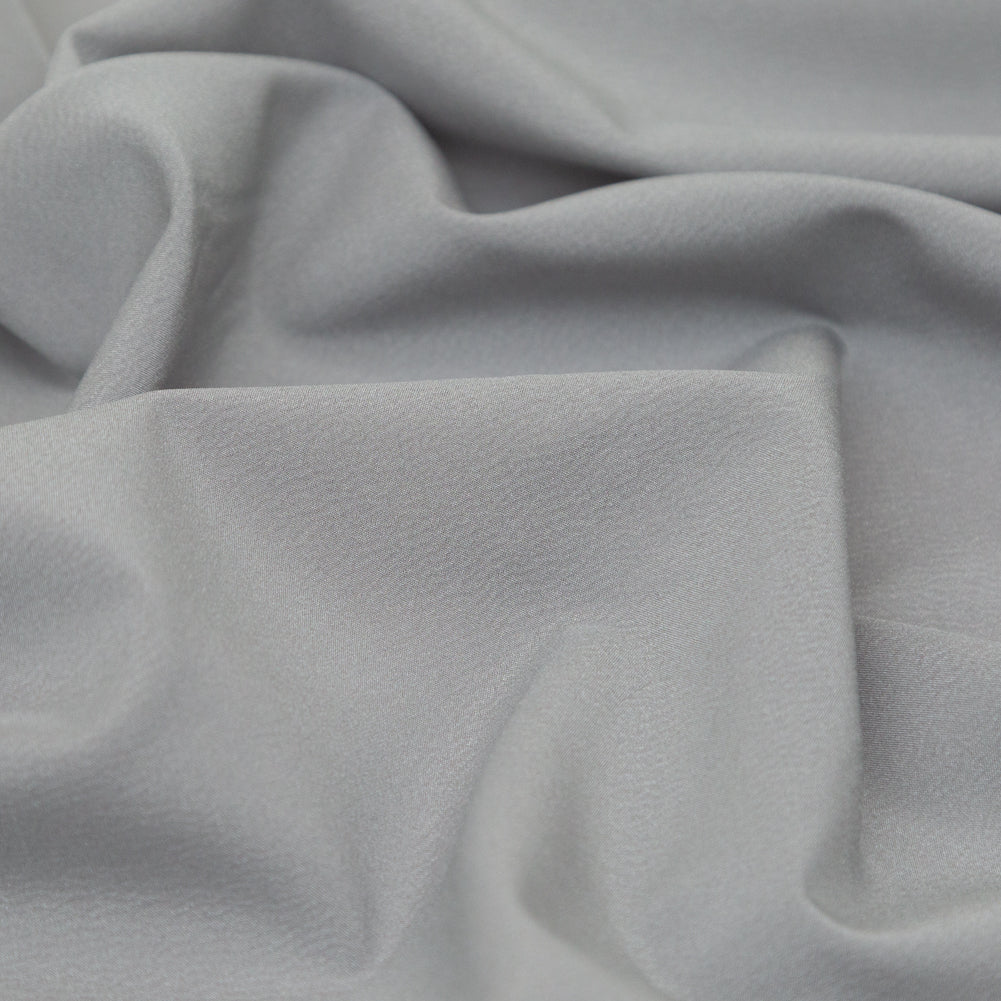 Theory Pearl Gray Stretch Polyester Crepe de Chine Detail