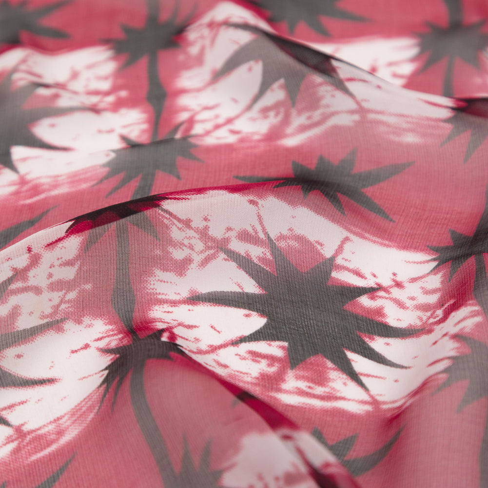 Cerise Tie Dye Silk Chiffon Detail