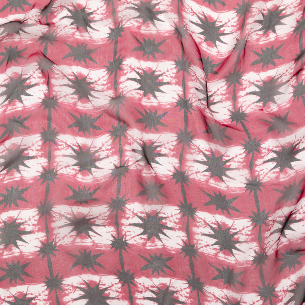 Cerise Tie Dye Silk Chiffon
