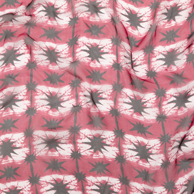Cerise Tie Dye Silk Chiffon