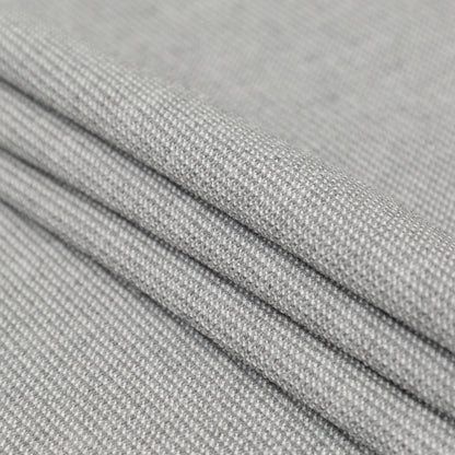 Italian Silver Ash Stretch Polyester Tweed Folded