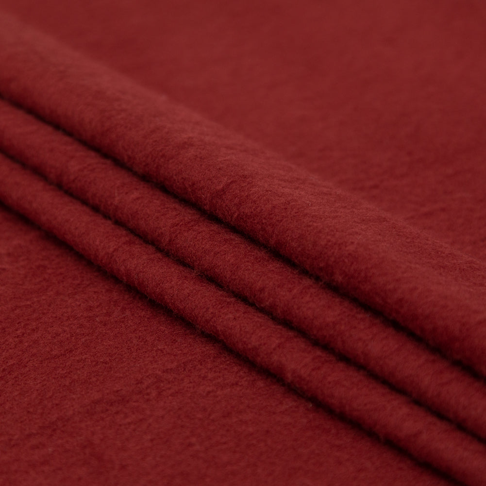 Italian Rust Stretch Knit Fleece Folded