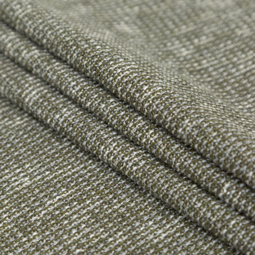 Italian Olive and White Heathered Stretch Knit Folded
