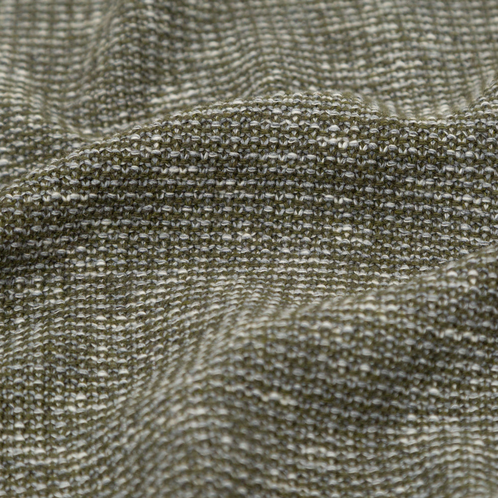 Italian Olive and White Heathered Stretch Knit Detail