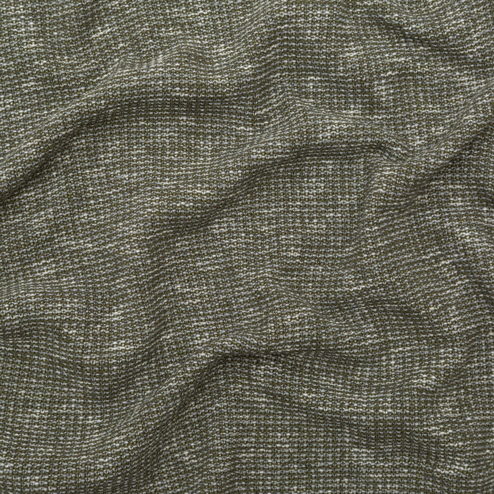 Italian Olive and White Heathered Stretch Knit