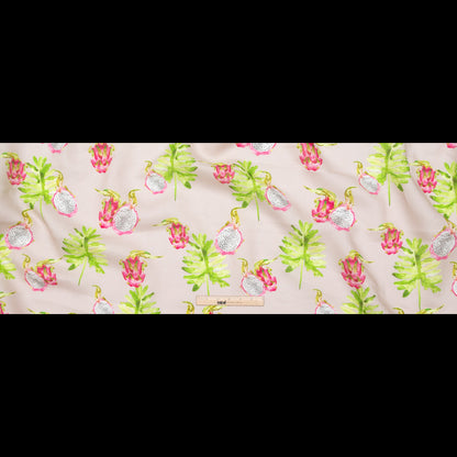 Dragon Fruit on Mauve Printed Linen Woven Full