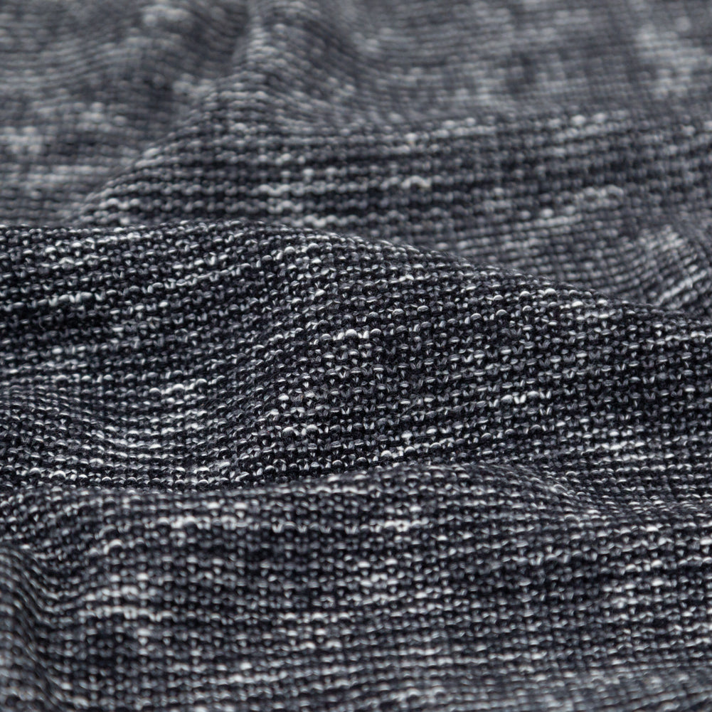 Italian Black and White Heathered Stretch Knit Detail