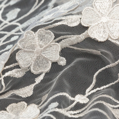 3D Embroidered Lace - White Floral Full