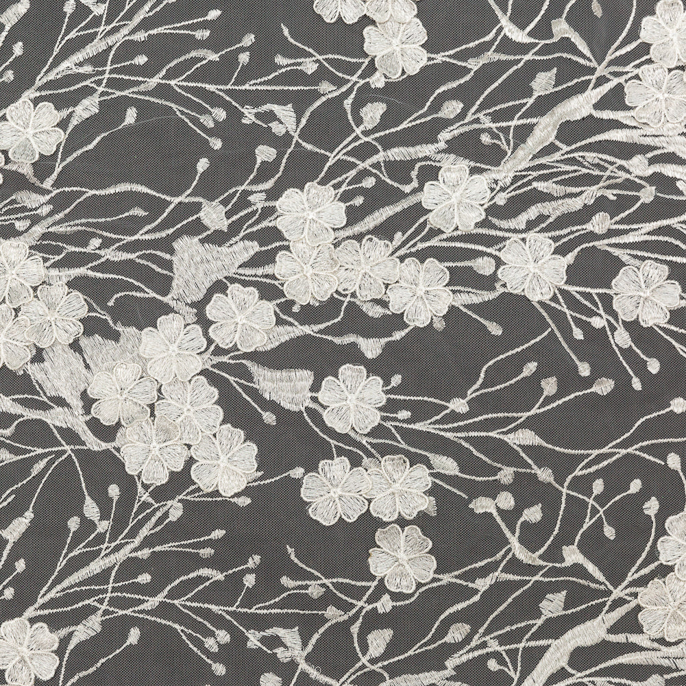 3D Embroidered Lace - Off-White Floral