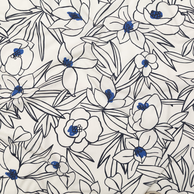 Mood Exclusive Night in Tunisia White and Blue Cotton Poplin