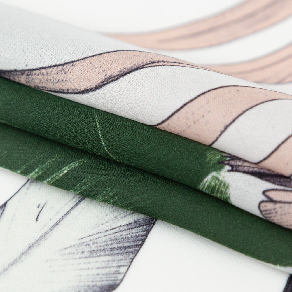 Milly Tropical Leaves Silk Georgette Folded