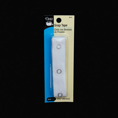 Dritz White Twill Tape with Silver Snaps - 17.5" (44.5cm)