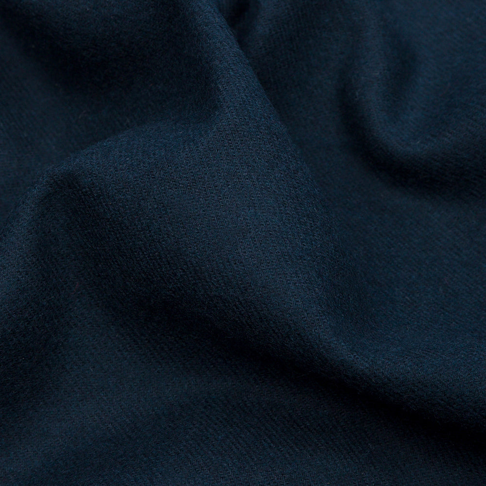 Navy Brushed Cotton Flannel Twill Detail
