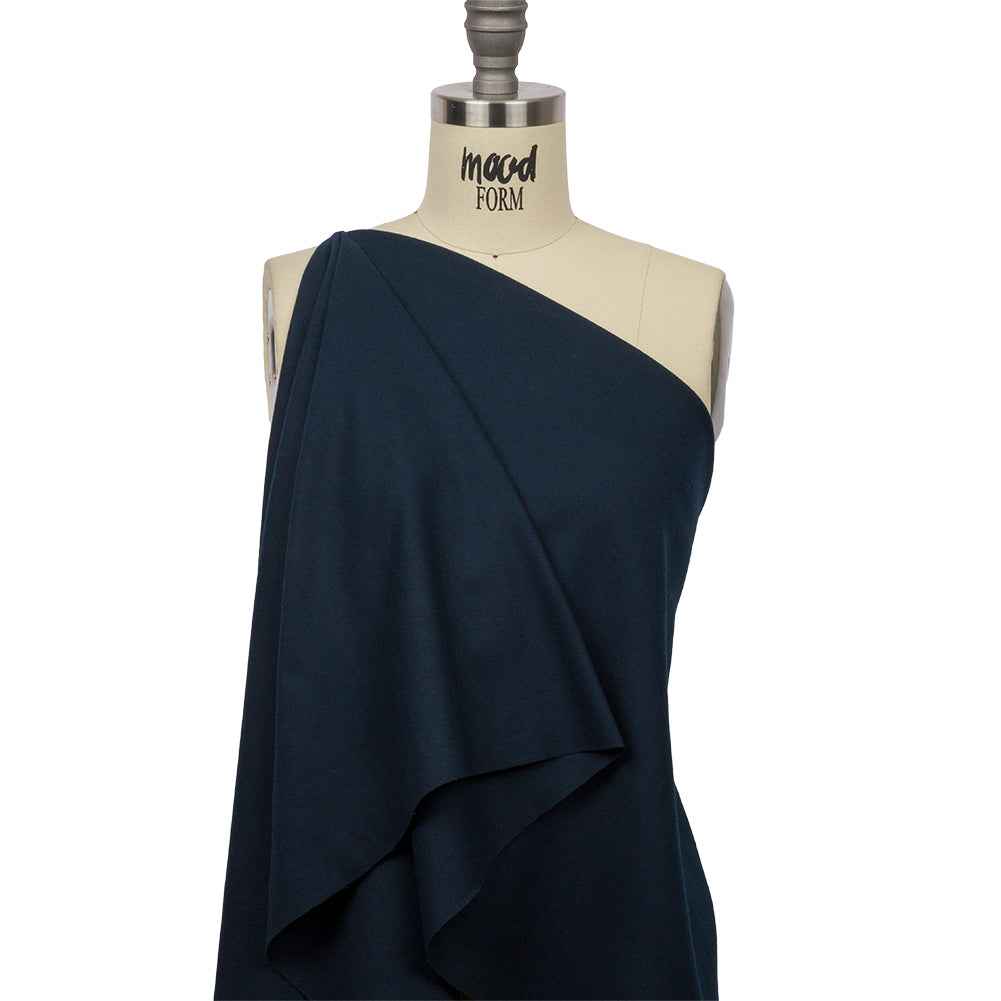 Navy Brushed Cotton Flannel Twill Drape