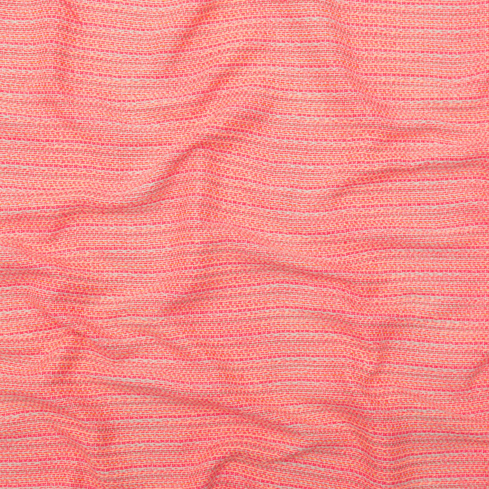 Neon Pink and White Tweed with Metallic Gold Threads