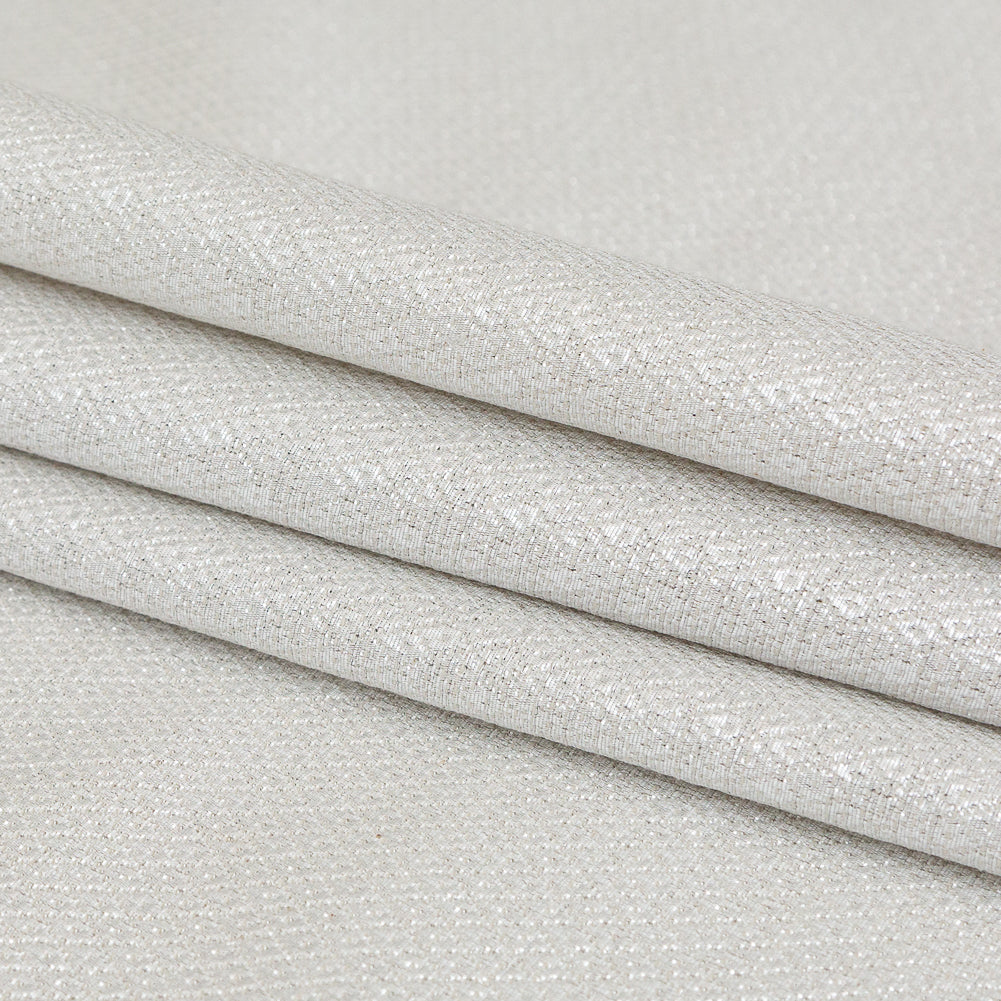 Phillip Lim Metallic Silver and Birch Diamond Patterned Cotton Tweed Folded
