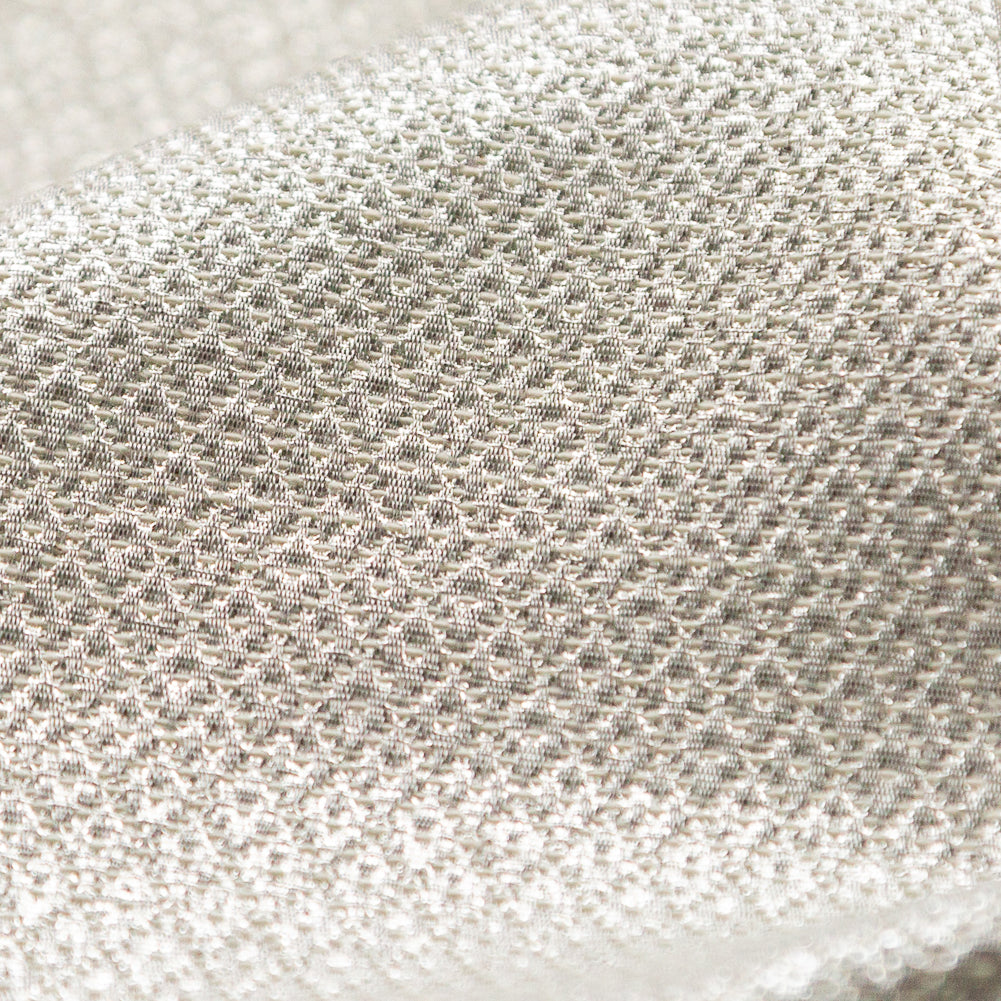 Phillip Lim Metallic Silver and Birch Diamond Patterned Cotton Tweed Detail