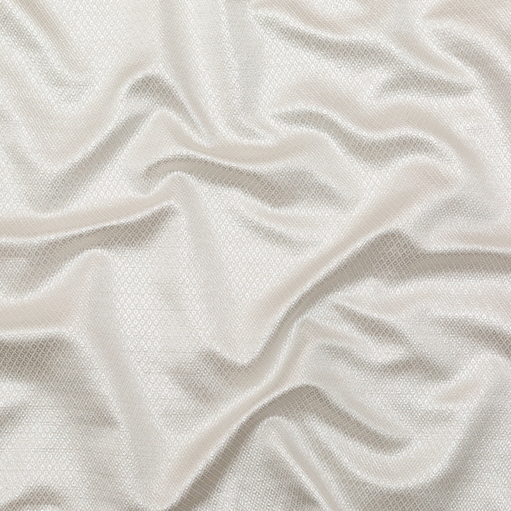 Phillip Lim Metallic Silver and Birch Diamond Patterned Cotton Tweed