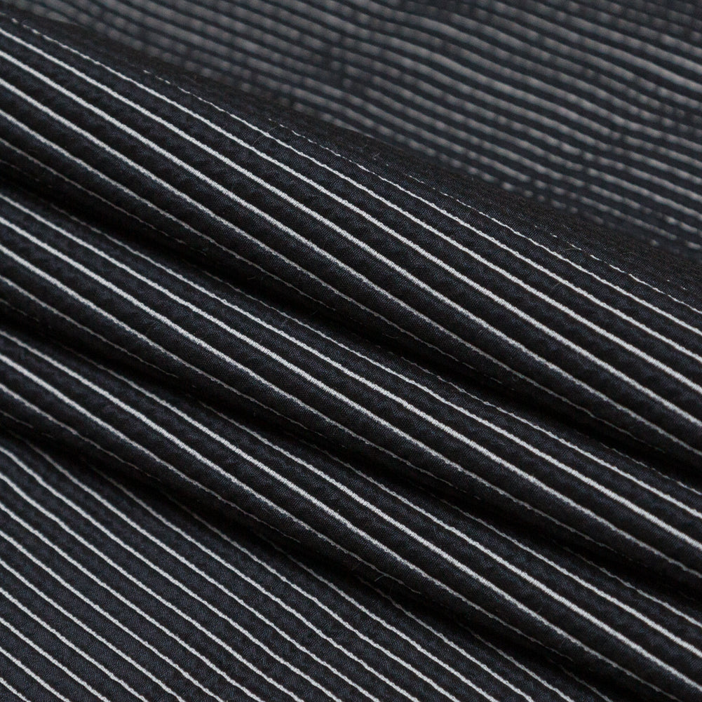 Phantom and Cool Gray Striped Ribbed Matelasse Folded