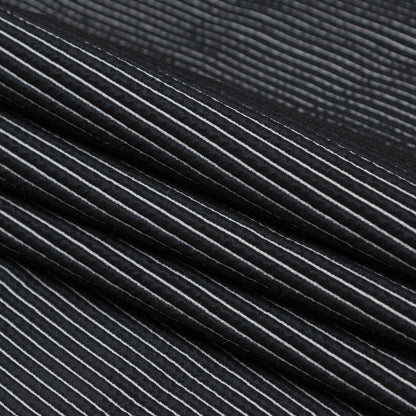 Phantom and Cool Gray Striped Ribbed Matelasse Folded