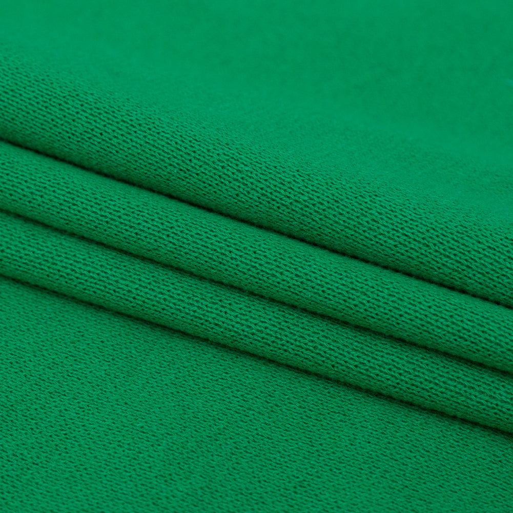 Deep Mint Heavy 1x1 Cotton Rib Knit Folded