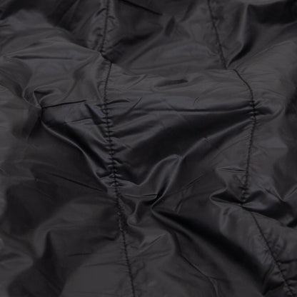 Black Rectangular Ribs Quilted Coating with Knit Backing Detail