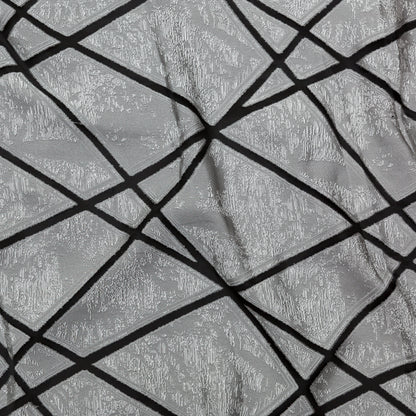 Silver and White Geometric Burnout Jacquard