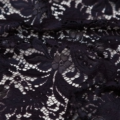 Italian Mulberry Floral Lace with Scalloped Eyelash Edges Detail